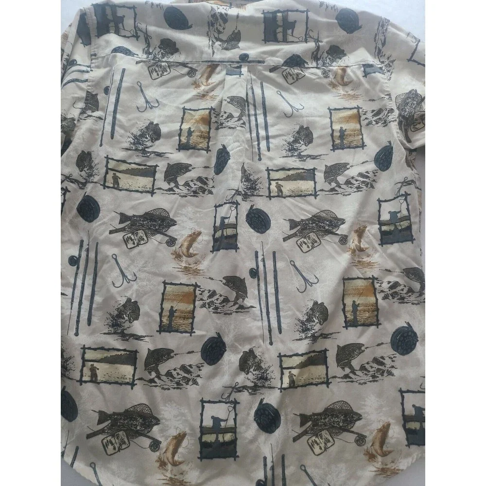 Natural Issue Angler Fishing Button Down Shirt Tan Brown Wrinkle Free Sz: XLT - Picture 10 of 10